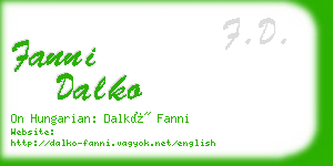 fanni dalko business card